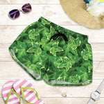 Green Ivy Leaf Pattern Print Women's Shorts