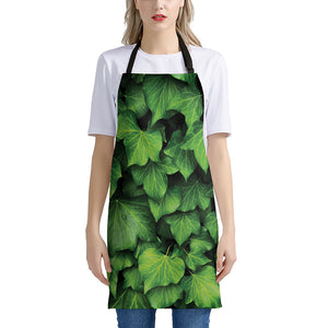 Green Ivy Leaf Print Apron