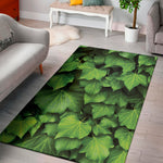 Green Ivy Leaf Print Area Rug