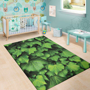 Green Ivy Leaf Print Area Rug