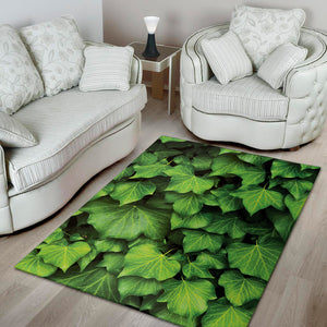 Green Ivy Leaf Print Area Rug