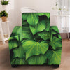 Green Ivy Leaf Print Armchair Slipcover