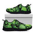 Green Ivy Leaf Print Black Running Shoes