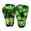 Green Ivy Leaf Print Boxing Gloves