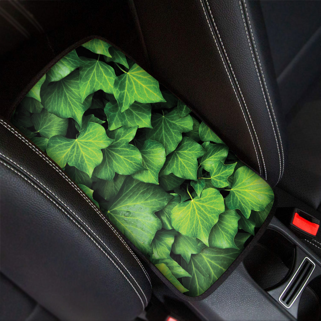 Green Ivy Leaf Print Car Center Console Cover