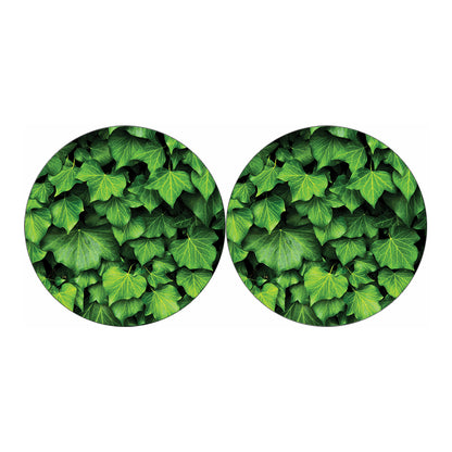 Green Ivy Leaf Print Car Coasters