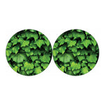 Green Ivy Leaf Print Car Coasters
