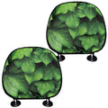 Green Ivy Leaf Print Car Headrest Covers