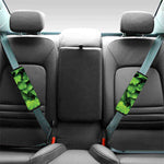 Green Ivy Leaf Print Car Seat Belt Covers