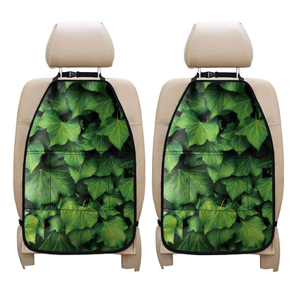 Green Ivy Leaf Print Car Seat Organizers