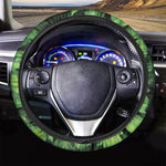 Green Ivy Leaf Print Car Steering Wheel Cover