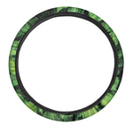 Green Ivy Leaf Print Car Steering Wheel Cover