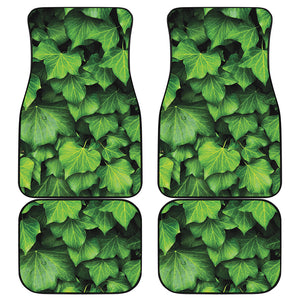 Green Ivy Leaf Print Front and Back Car Floor Mats