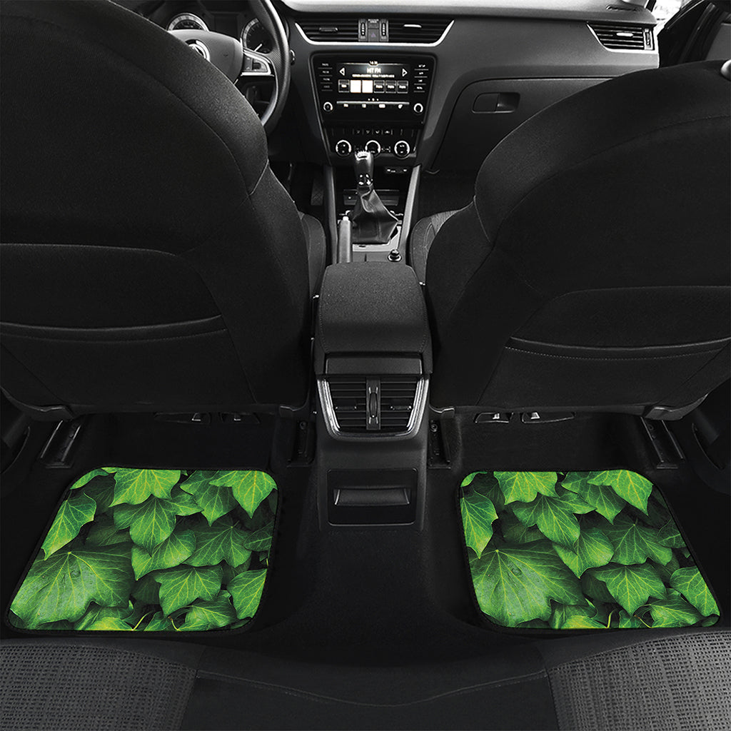 Green Ivy Leaf Print Front and Back Car Floor Mats