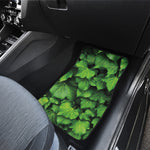 Green Ivy Leaf Print Front and Back Car Floor Mats