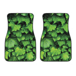 Green Ivy Leaf Print Front Car Floor Mats