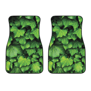 Green Ivy Leaf Print Front Car Floor Mats