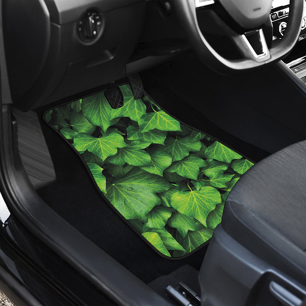 Green Ivy Leaf Print Front Car Floor Mats
