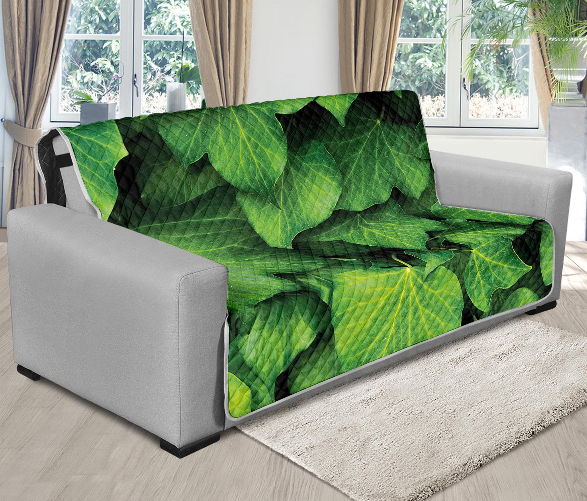 Green Ivy Leaf Print Futon Protector