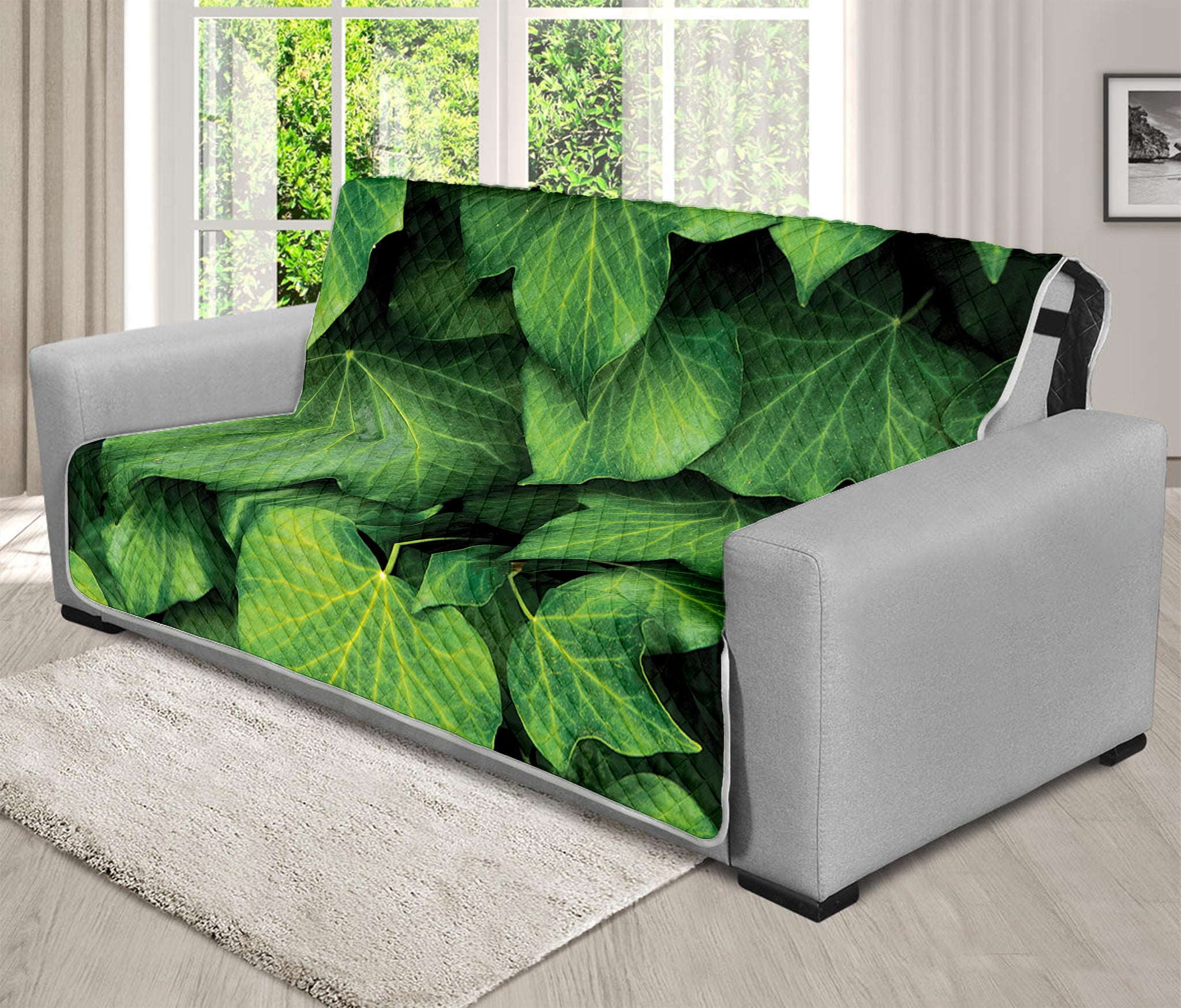 Green Ivy Leaf Print Futon Protector