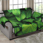 Green Ivy Leaf Print Loveseat Protector