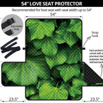 Green Ivy Leaf Print Loveseat Protector