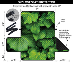 Green Ivy Leaf Print Loveseat Protector