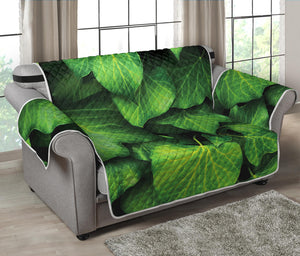 Green Ivy Leaf Print Loveseat Protector