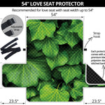 Green Ivy Leaf Print Loveseat Protector