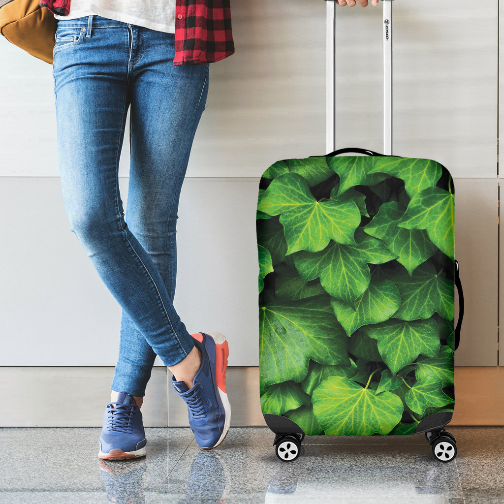 Green Ivy Leaf Print Luggage Cover