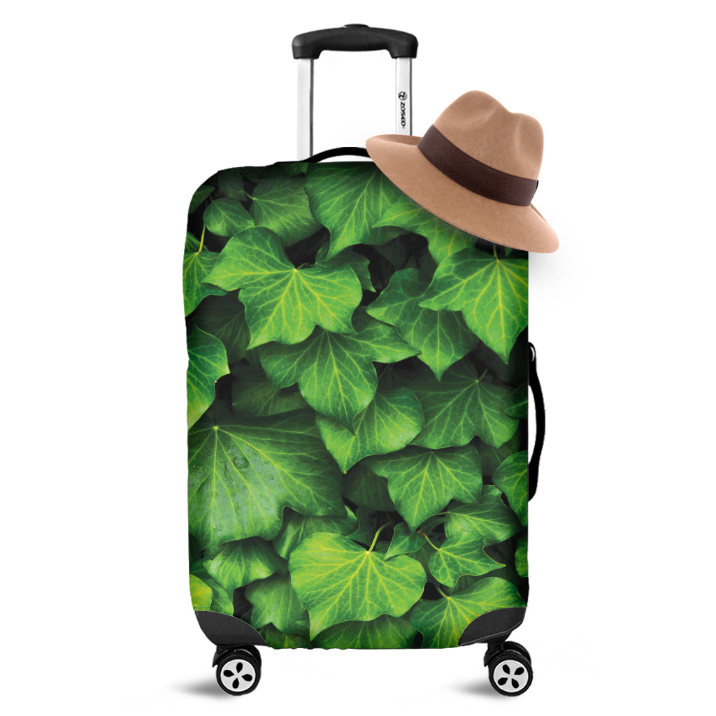 Green Ivy Leaf Print Luggage Cover