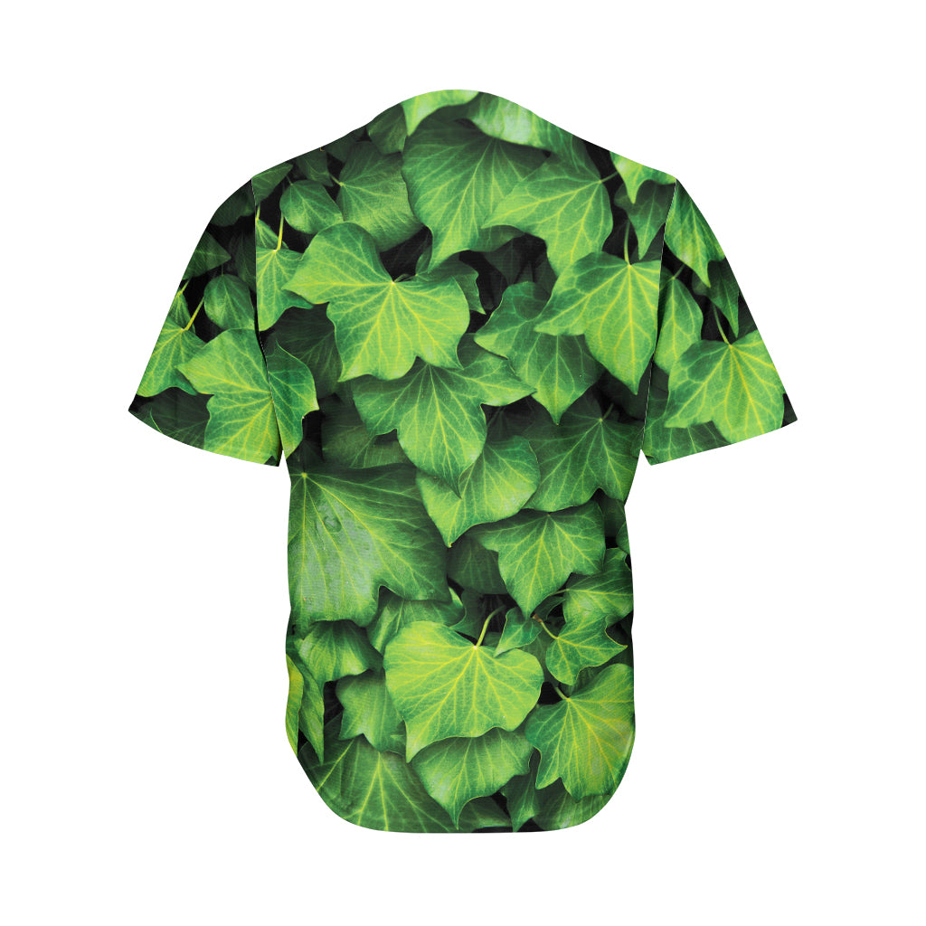 Green Ivy Leaf Print Men's Baseball Jersey