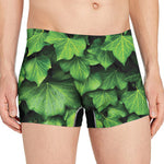Green Ivy Leaf Print Men's Boxer Briefs
