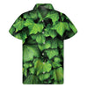 Green Ivy Leaf Print Men's Short Sleeve Shirt