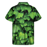 Green Ivy Leaf Print Men's Short Sleeve Shirt