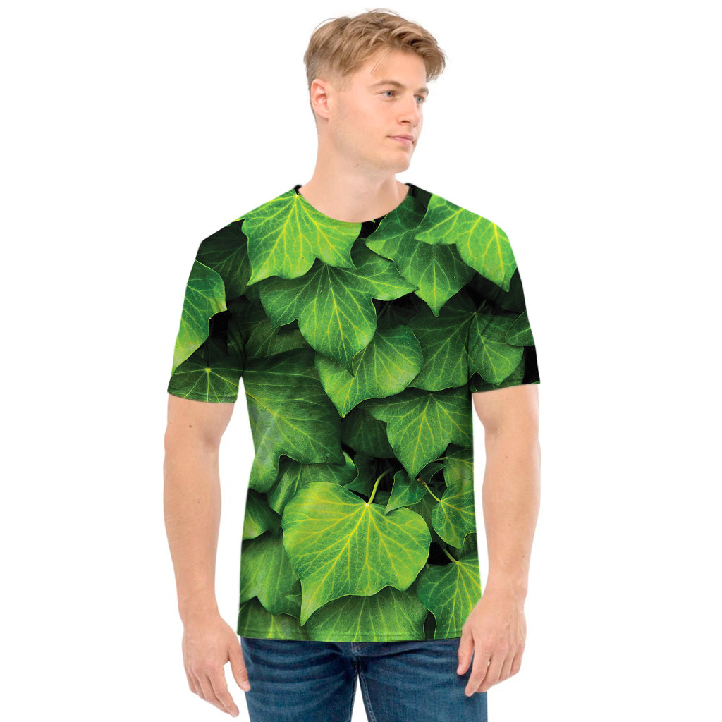 Green Ivy Leaf Print Men's T-Shirt