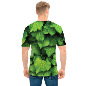 Green Ivy Leaf Print Men's T-Shirt