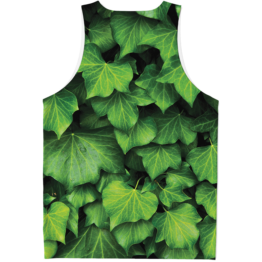 Green Ivy Leaf Print Men's Tank Top