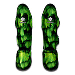 Green Ivy Leaf Print Muay Thai Shin Guard