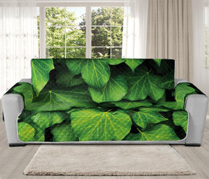 Green Ivy Leaf Print Oversized Sofa Protector