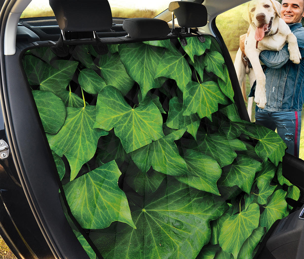 Green Ivy Leaf Print Pet Car Back Seat Cover