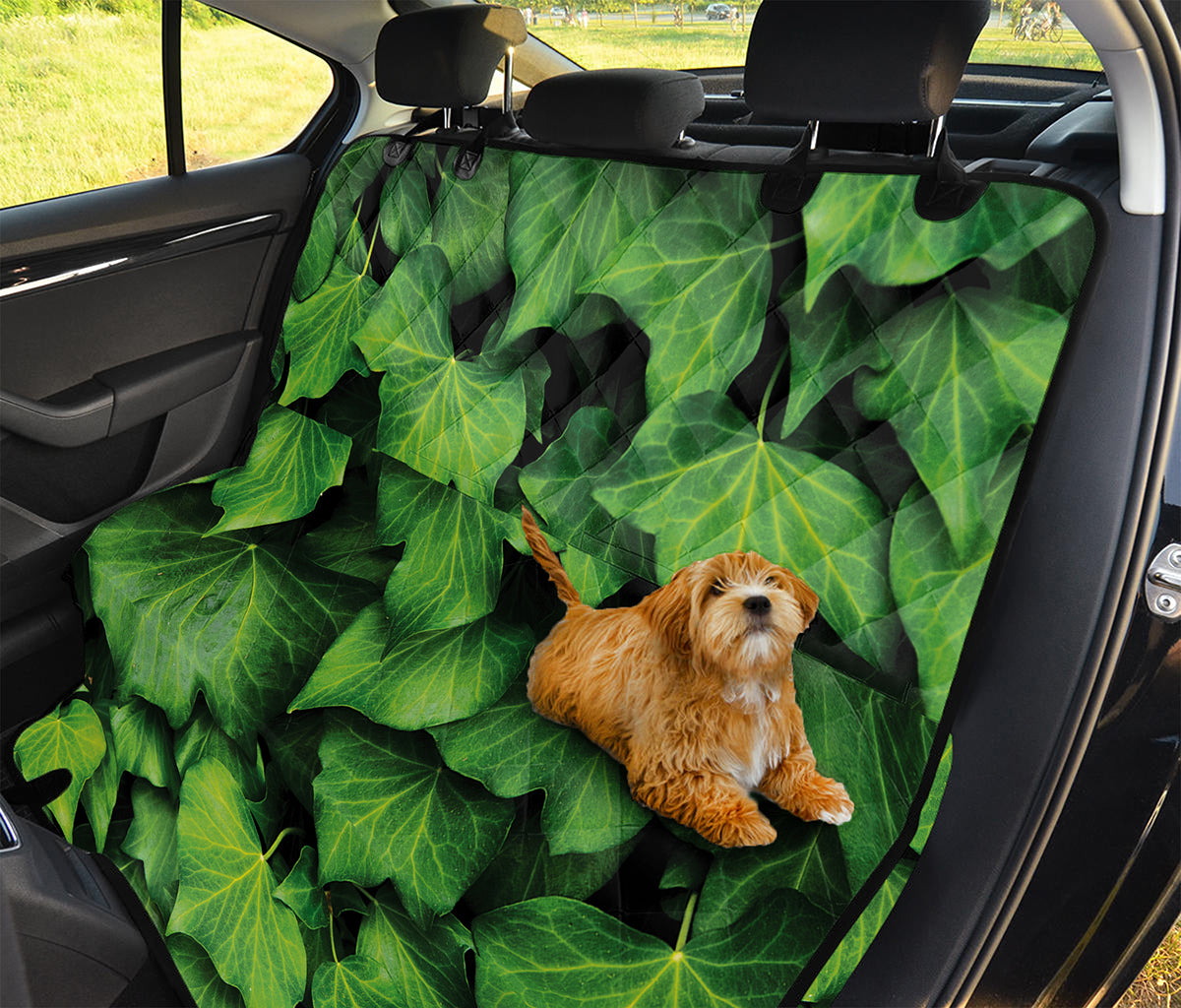 Green Ivy Leaf Print Pet Car Back Seat Cover