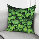 Green Ivy Leaf Print Pillow Cover
