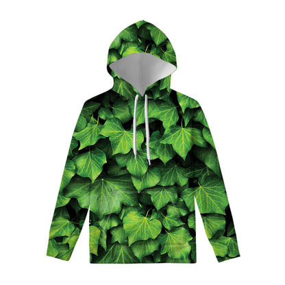 Green Ivy Leaf Print Pullover Hoodie