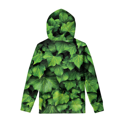 Green Ivy Leaf Print Pullover Hoodie