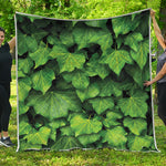 Green Ivy Leaf Print Quilt