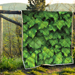 Green Ivy Leaf Print Quilt