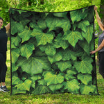 Green Ivy Leaf Print Quilt