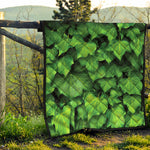 Green Ivy Leaf Print Quilt
