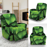 Green Ivy Leaf Print Recliner Slipcover